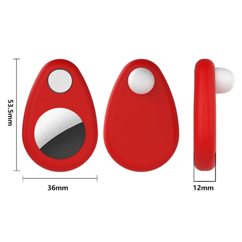 For Apple AirTag Bluetooth-compatible Tracker Silicone Sleeve Anti-Lost Locator Cover (Not Waterproof) - Red