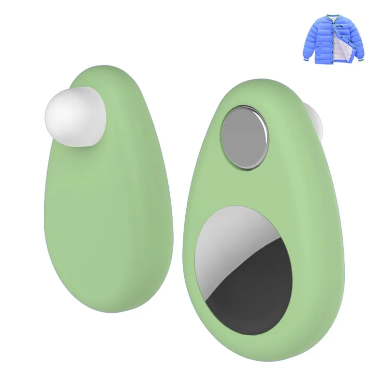 For Apple AirTag Bluetooth-compatible Tracker Silicone Sleeve Anti-Lost Locator Cover (Not Waterproof) - Matcha Green