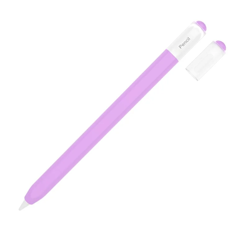 For Apple Pencil 3 (USB-C) Silicone Sleeve Stylus Pen Flexible Case Protective Cover - Light Purple