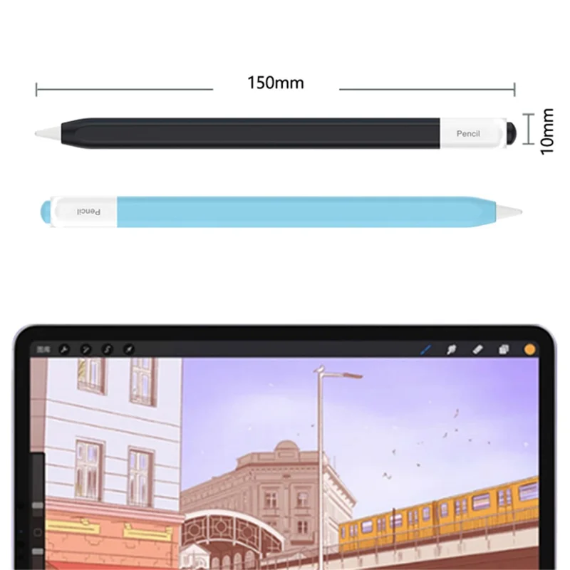 For Apple Pencil 3 (USB-C) Silicone Sleeve Stylus Pen Flexible Case Protective Cover - Light Purple