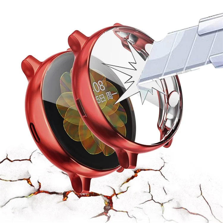 Hat Prince Custodia Per Orologi TPU Elettroplatante a Tutto Tondo Per Samsung Galaxy Watch Active2 44mm - Rosso
