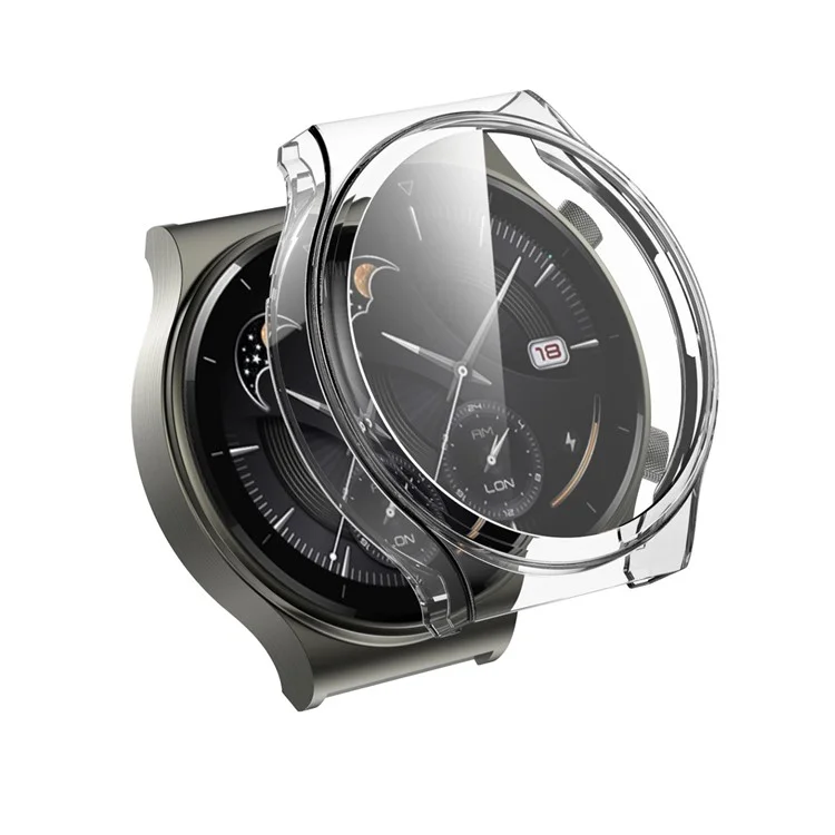 Electroplated TPU Frame with Tempered Glass Screen Protector Case for Huawei Watch GT 2 Pro/Classic/Sport