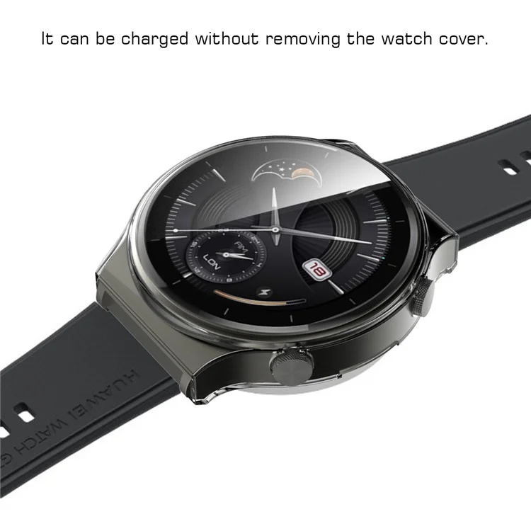 Electroplated TPU Frame with Tempered Glass Screen Protector Case for Huawei Watch GT 2 Pro/Classic/Sport