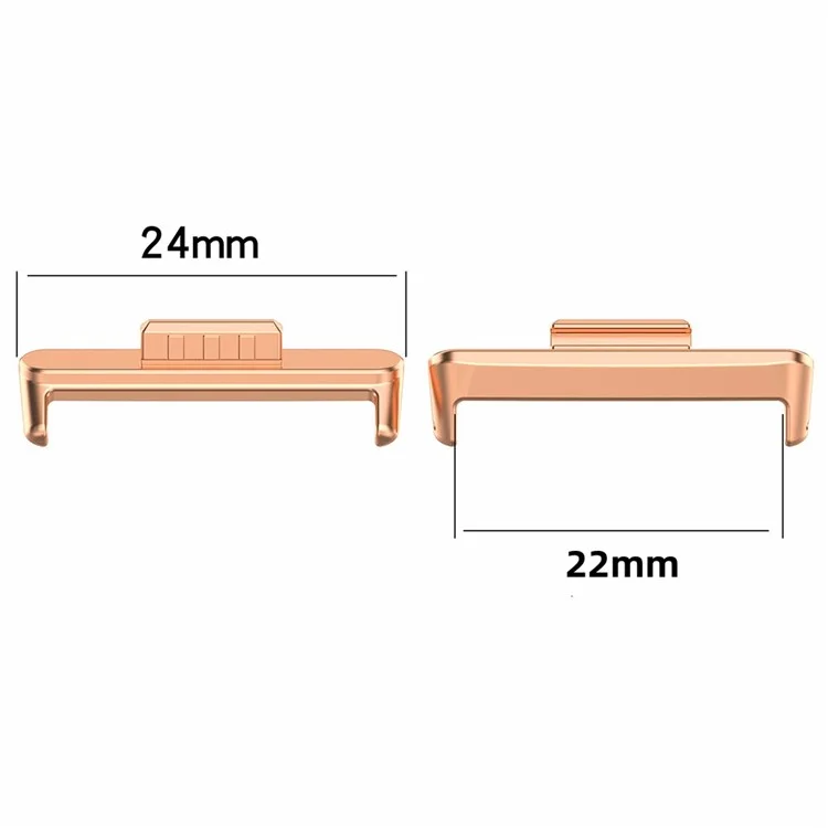 1 paire pour Huawei Watch Fit 3 connecteur de bracelet de montre 22mm bracelet de montre en métal adaptateur de connexion - Or rose
