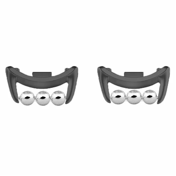 1 paire pour Xiaomi Smart Band 8 DIY Watch Strap Connecteur Perles Design Bracelet Métal Connecteur - Noir
