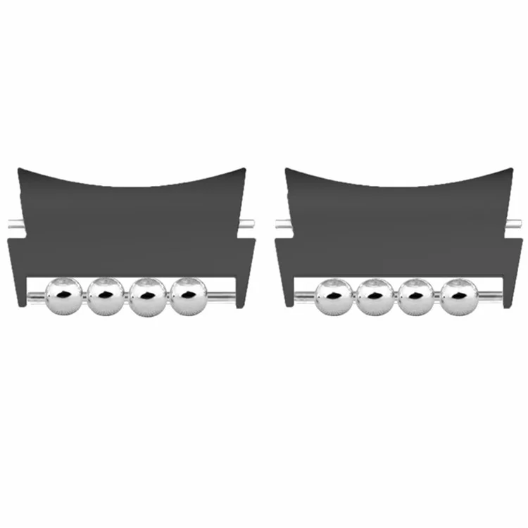 1 Pair for Samsung Galaxy Watch4 / 5 / 6 / 7 Strap Metal Connector Beads Design Watch Band Connect Adapter - Black