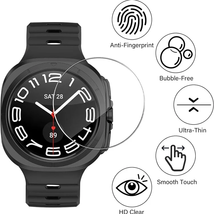 3Pcs For Samsung Galaxy Watch Ultra 47mm Tela de Vidro Temperado Protector de Tela Anti-Arranhões Filme de Relógio