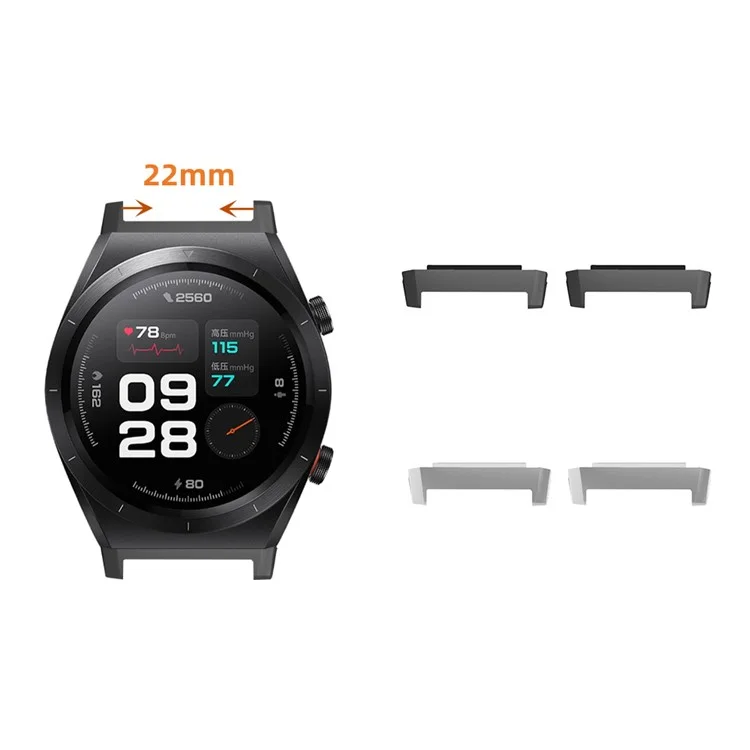 1 Par Conector de Bracelete para Xiaomi Watch H1 Adaptador de Metal (Comprimento Interno: 22mm) - Preto