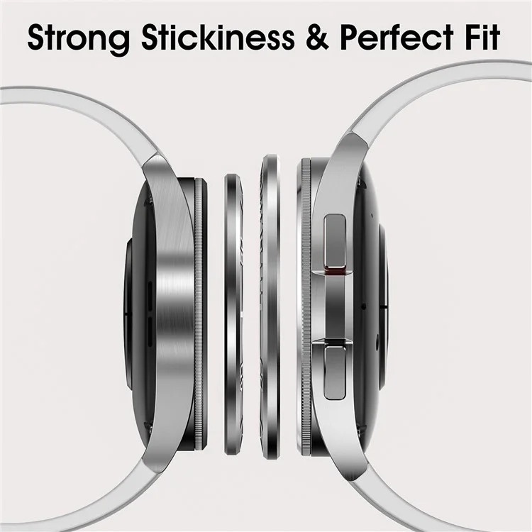 Type E for Samsung Galaxy Watch Ultra 47mm Bezel Ring Stainless Steel Bezel Loop Adhesive Cover - Silver  /  Black Characters
