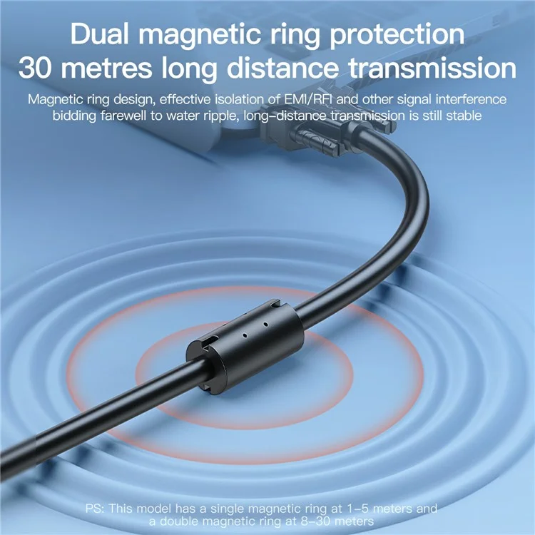 MINDPURE VG002 30m VGA 3+6 1080P HD Video Cable for Laptops Monitors Projectors