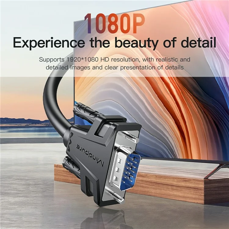 MINDPURE VG002 15m VGA 3 + 6 1080P Câble Vidéo HD Pour Les Ordinateurs Portables Moniteurs Projecteurs
