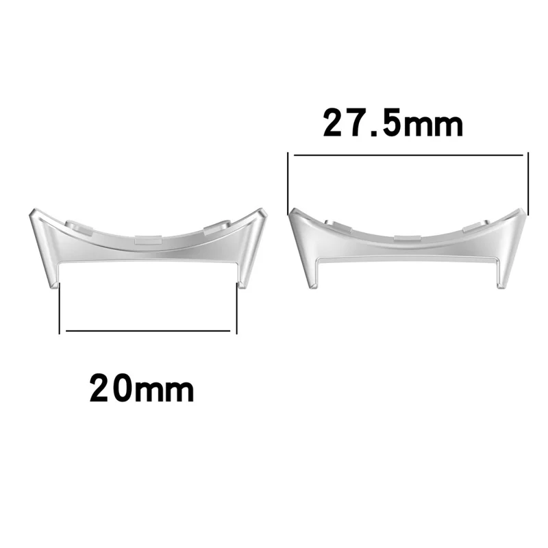 1 Pair 20mm Watch Band Connector for Google Pixel Watch 3 41mm Stainless Steel Connection Adapter - Silver