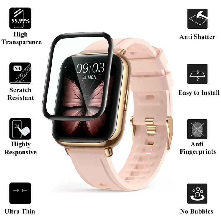 4PCS Pour AGPTEK LW31 Anti-Scratch Film PET 3D Smartwatch Protecteur d'écran