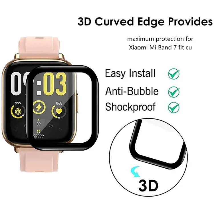 4PCS Pour AGPTEK LW31 Anti-Scratch Film PET 3D Smartwatch Protecteur d'écran
