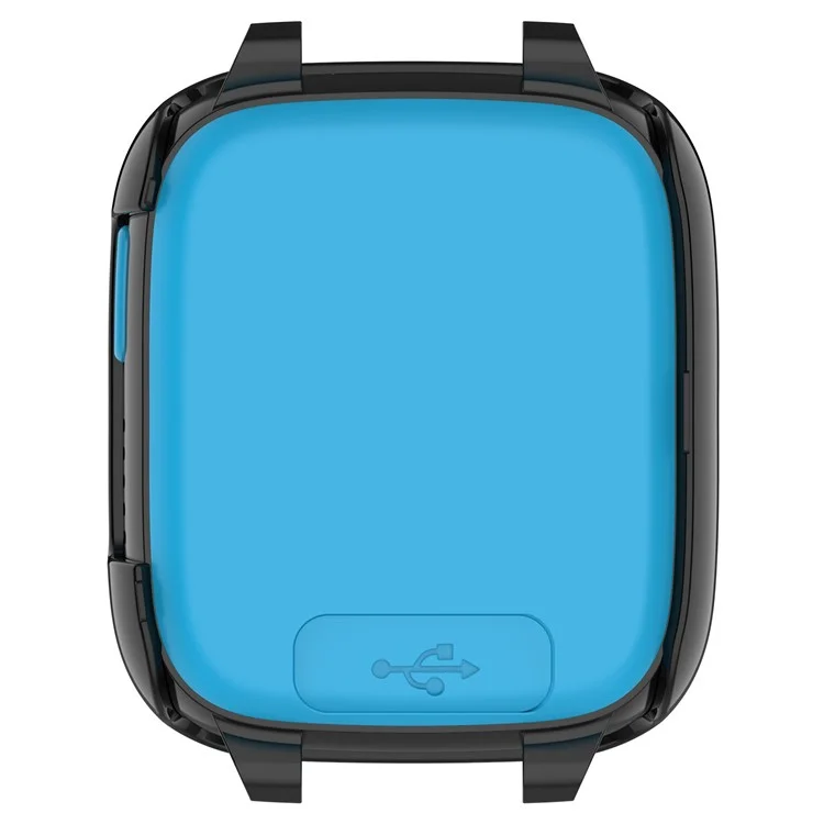 For Xplora XGO3 Hard PC Watch Case Overall Protective Cover with HD Tempered Glass Film - Black