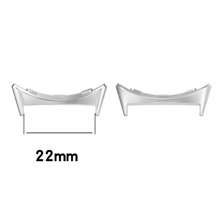 1 Pair Wristband Connector for Google Pixel Watch 3 45mm Metal Adapter (Inner Length: 22mm) - Silver