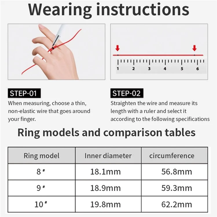 Darings Bluetooth-compatible Health Monitoring Smart Ring Rhinestone Decor Finger Ring, with Charging Case - Gold / Size 8