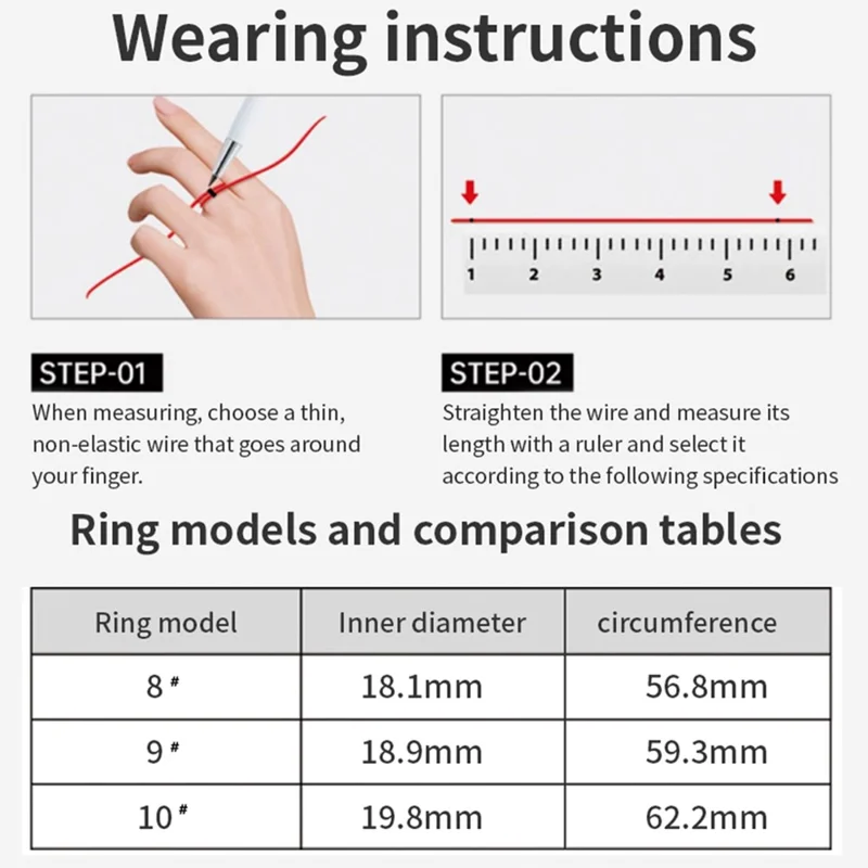 Darings Bluetooth-compatible Health Monitoring Smart Ring Rhinestone Decor Finger Ring, with Charging Case - Silver / Size 10