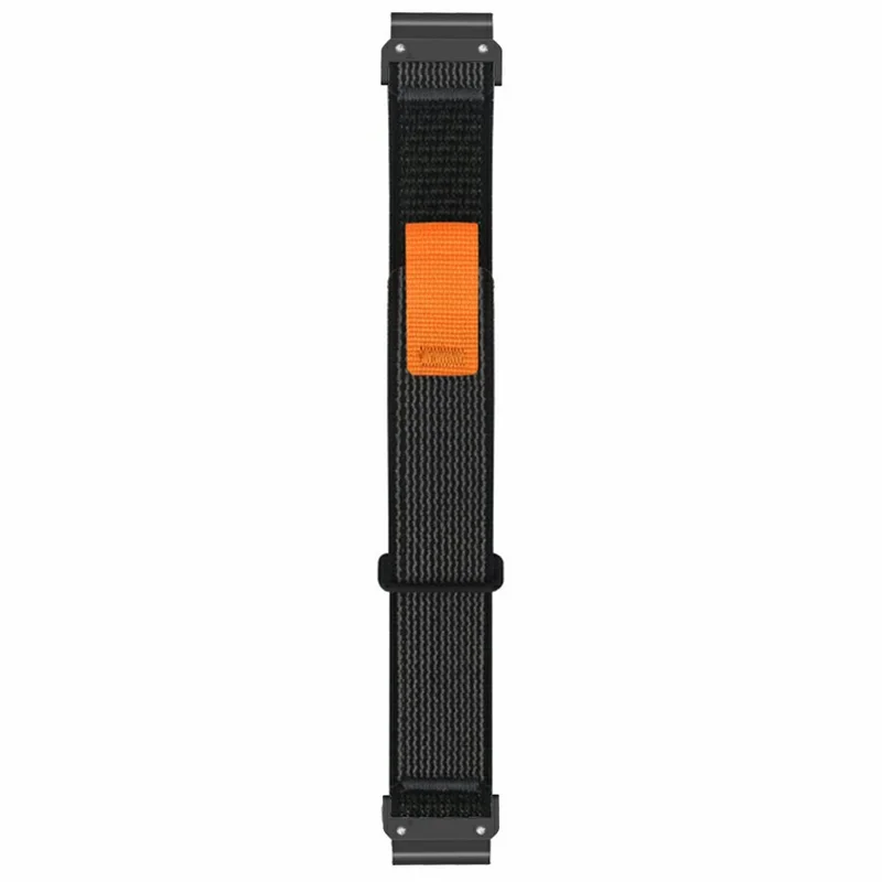 Watch Band for Garmin Fenix 7 / 6 / 5 Replacement Nylon Adjustable Loop Fastener Strap - Black+Black