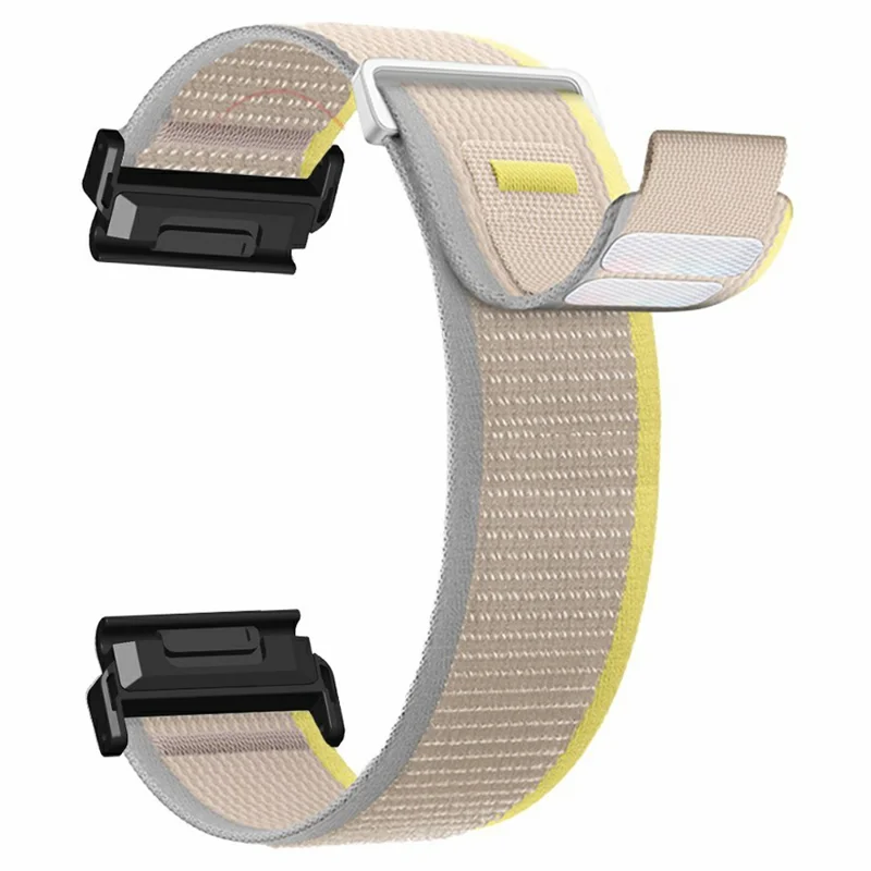 Watch Band for Garmin Fenix 7 / 6 / 5 Replacement Nylon Adjustable Loop Fastener Strap - Black+Black