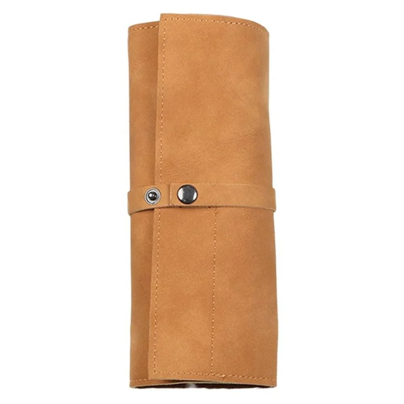 Retro Matte Smart Watch Storage Bag 5-Grid Microfiber Leather Watch Band Carrying Pouch - Brown
