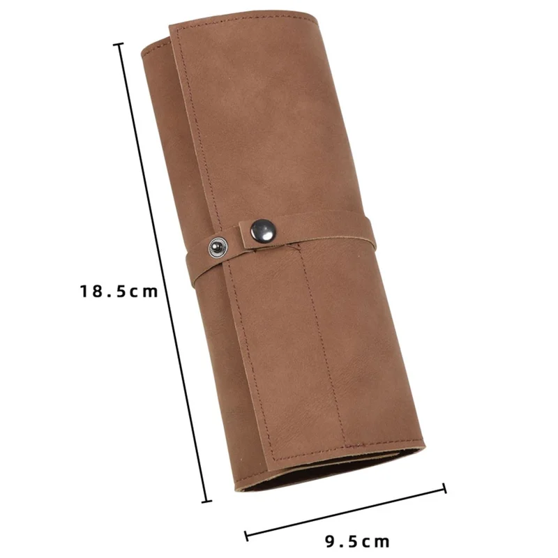 Retro Matte Smart Watch Storage Bag 5-Grid Microfiber Leather Watch Band Carrying Pouch - Brown