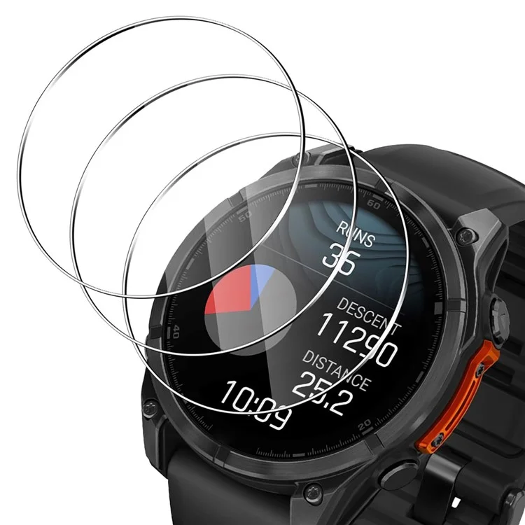 3 peças para protetor de tela Garmin Fenix 8 51mm HD Clear Watch Screen Film