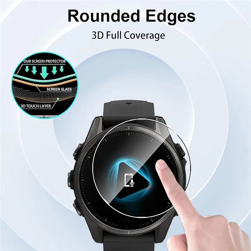 3Pcs For Garmin Fenix 8 43mm Screen Protector HD Clear Watch Screen Film