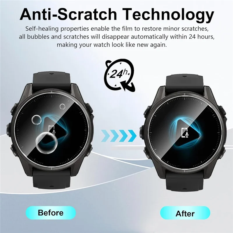 3Pcs For Garmin Fenix 8 43mm Screen Protector HD Clear Watch Screen Film