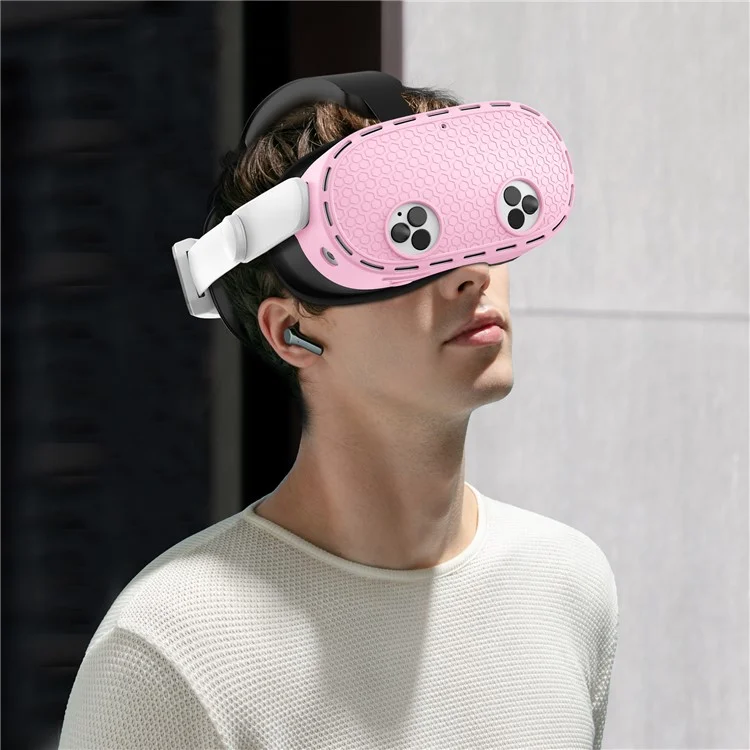 Защитный чехол для Meta Quest 3S VR Headset, силиконовый чехол - Розовый