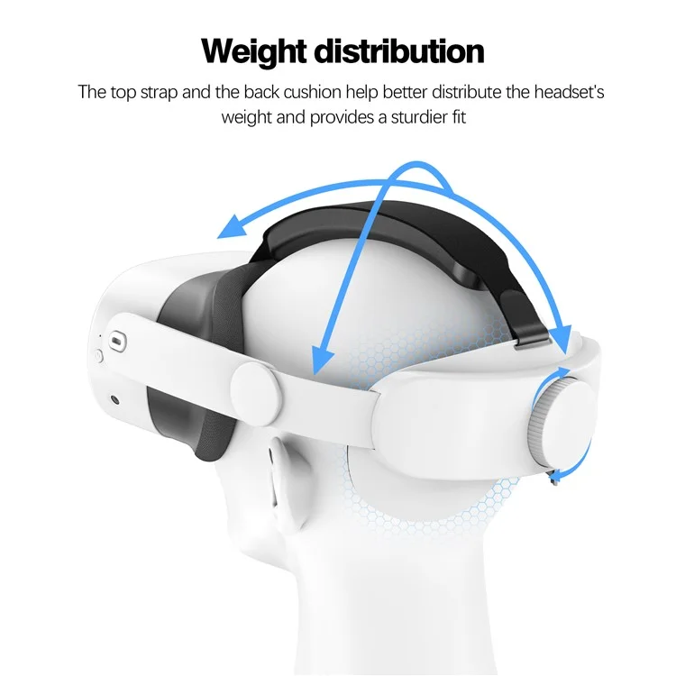 Sangle de casque pour accessoires de casque VR Meta Quest 3S Flippable Headband - Blanc