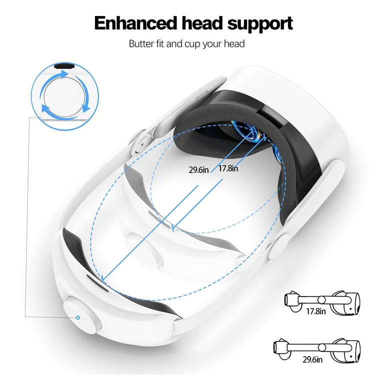 Sangle de casque pour accessoires de casque VR Meta Quest 3S Flippable Headband - Blanc