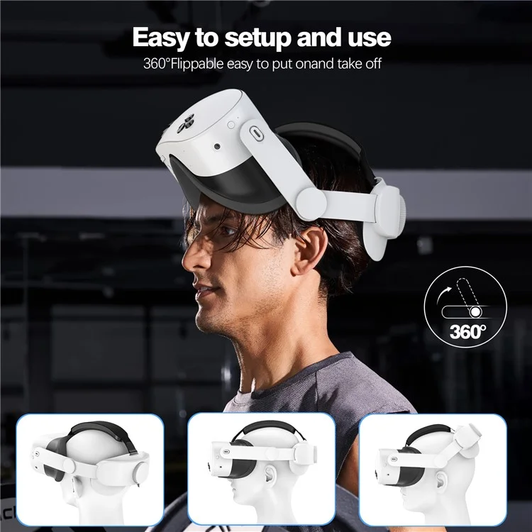 Sangle de casque pour accessoires de casque VR Meta Quest 3S Flippable Headband - Blanc