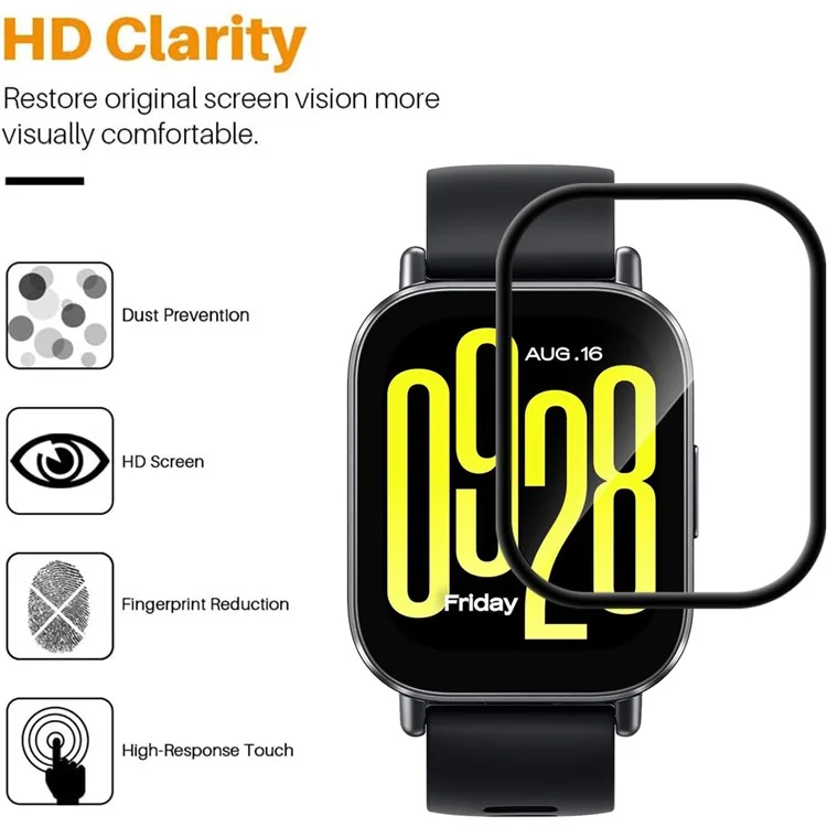 For Xiaomi Redmi Watch 5 Active Watch Film Anti-Scratch Film PET 3D Smartwatch Screen Protector