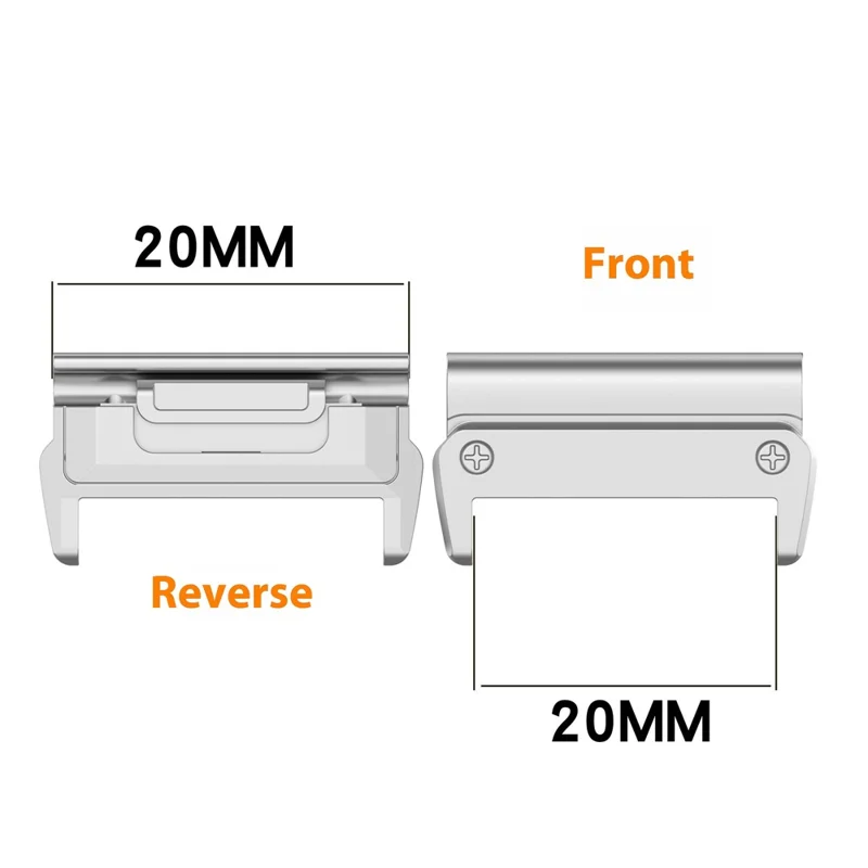 1 paio di connettori per cinturino da 20mm per Garmin Fenix 8 43mm / Fenix 7S / Fenix 7S Pro Watch Band Metal Adapter - Oro