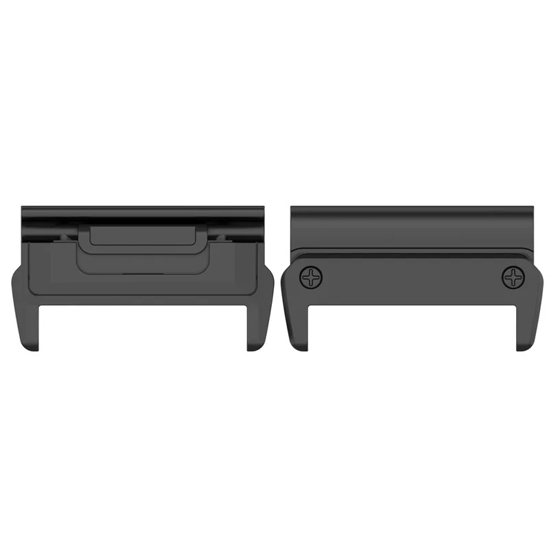 1 Pair 22mm Watchband Connector for Garmin Fenix 8 47mm  /  Fenix E 47mm  /  Fenix 7 Watch Band Metal Adapter - Black