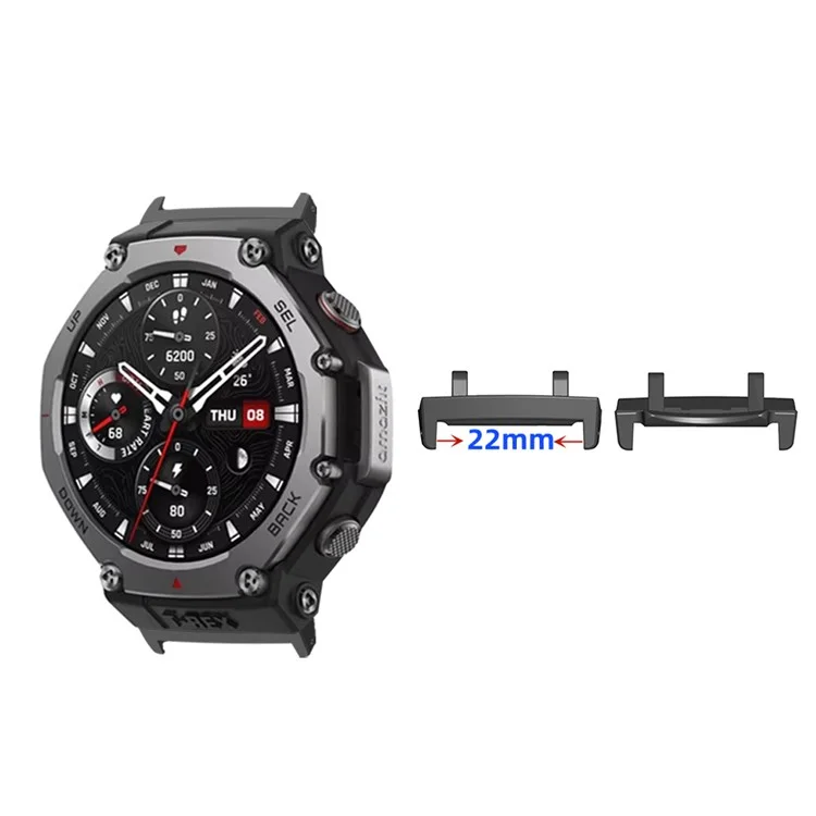 1 par de conectores de correa de reloj de PC para el reloj inteligente Huami Amazfit T-Rex 3 de 22 mm