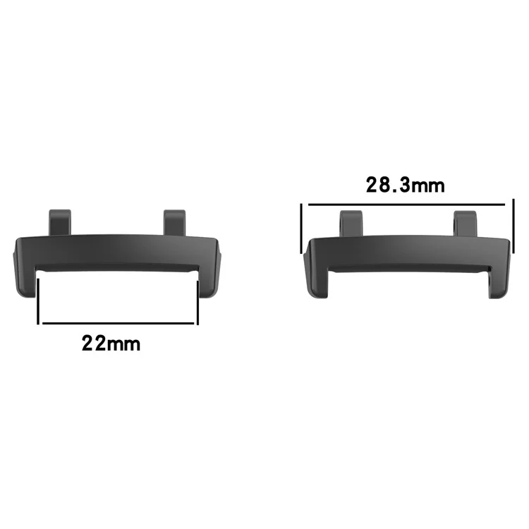 1 Paio di connettori per cinturino per Huami Amazfit T-Rex 3 da 22 mm Cinturino per orologio Adattatore in metallo - Nero