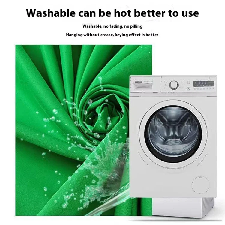 3x5m Green Screen Live Streaming Photography Video Recording Backdrop Cloth with 4 Traceless Nails