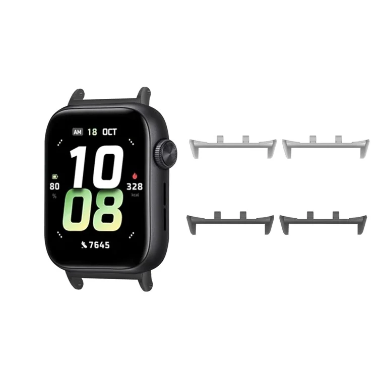 1 par de conectores de correa de reloj de 22 mm para Honor Watch 5, adaptadores de metal de repuesto - Negro