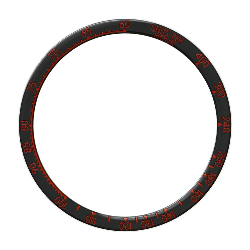 For Garmin Fenix 8 43mm Watch Bezel Scale Design Stainless Steel Protective Ring - Black + Red