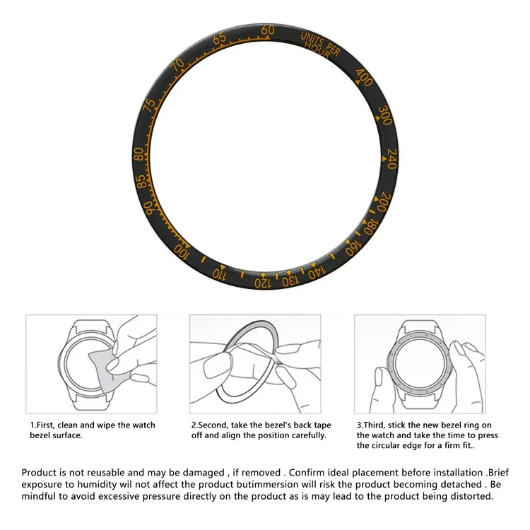 Bague de protection en acier inoxydable à double échelle de couleur pour la montre Garmin Fenix 8 51mm - Noir / Orange