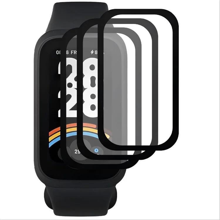 3Pcs Watch Film For Xiaomi Smart Band 9 Active / Redmi Band 3 , 3D PET Smartwatch Screen Protector