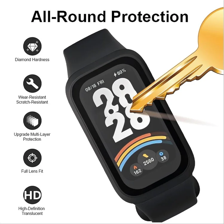 3Pcs Watch Film For Xiaomi Smart Band 9 Active / Redmi Band 3 , 3D PET Smartwatch Screen Protector