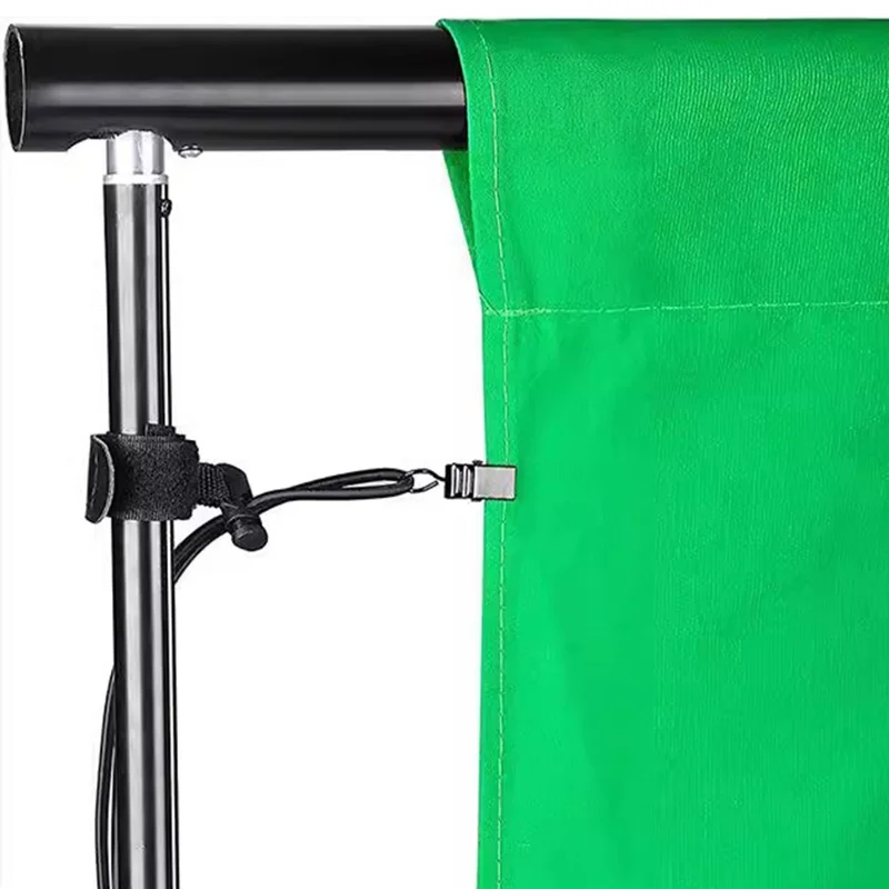 2 x 1.5m White Photography Backdrop Set with 4 Clips Polyester Background Screen for Studio / Live Streaming