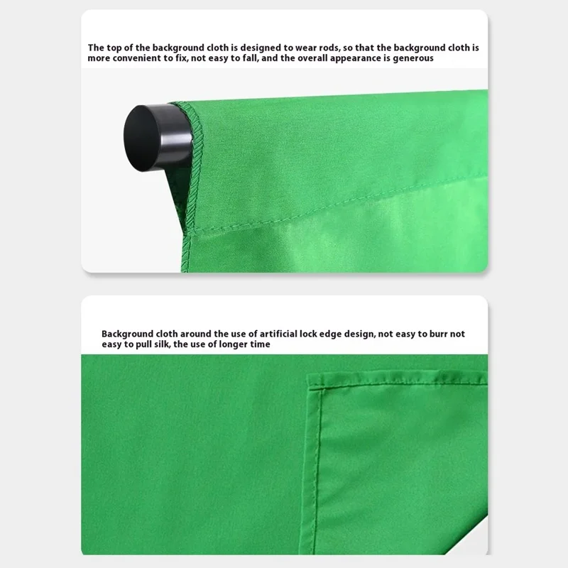 2 x 1.5m White Photography Backdrop Set with 4 Clips Polyester Background Screen for Studio / Live Streaming