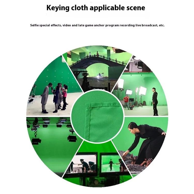 Photography Backdrop 3 x 5m 120g / m2 Polyester Cloth Studio Background Screen for Live Streaming  /  Photo Shooting - Green