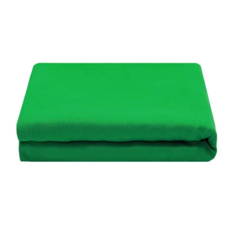 2 x 1.5m / Green Photography Backdrop Set with 4 Clips Polyester Background Screen for Studio / Live Streaming