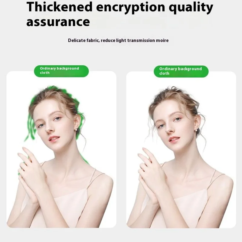 2 x 1.5m / Green Photography Backdrop Set with 4 Clips Polyester Background Screen for Studio / Live Streaming