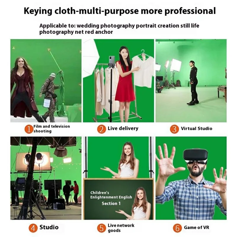 1.8 x 2.8m Photography Backdrop Photo Studio Backdrop 120g Polyester Shoot Background with Clamps - Green